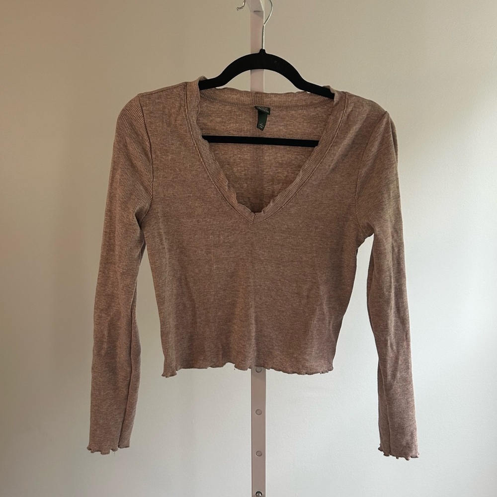 Wild Fable Taupe Crop Top